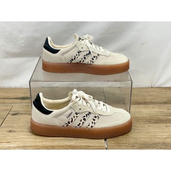 adidas Shoes - Adidas Samba XLG Wonder White Leopard Print Platform Sneakers IE0858 woman’s 7